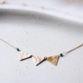 Mandisa Turquoise and Hammered Gold Necklace